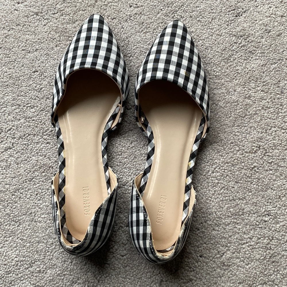 Forever 21 black and white checker flats